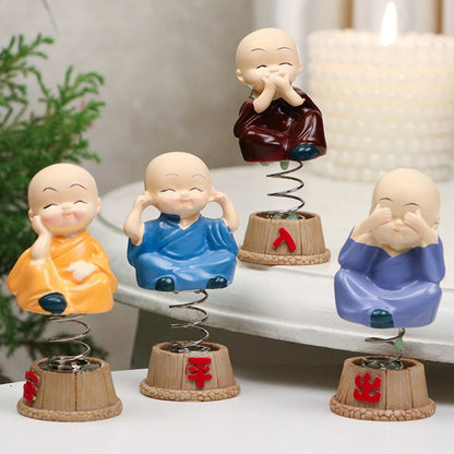 Baby monk Buddha spring bobblehead figurine set - image 3
