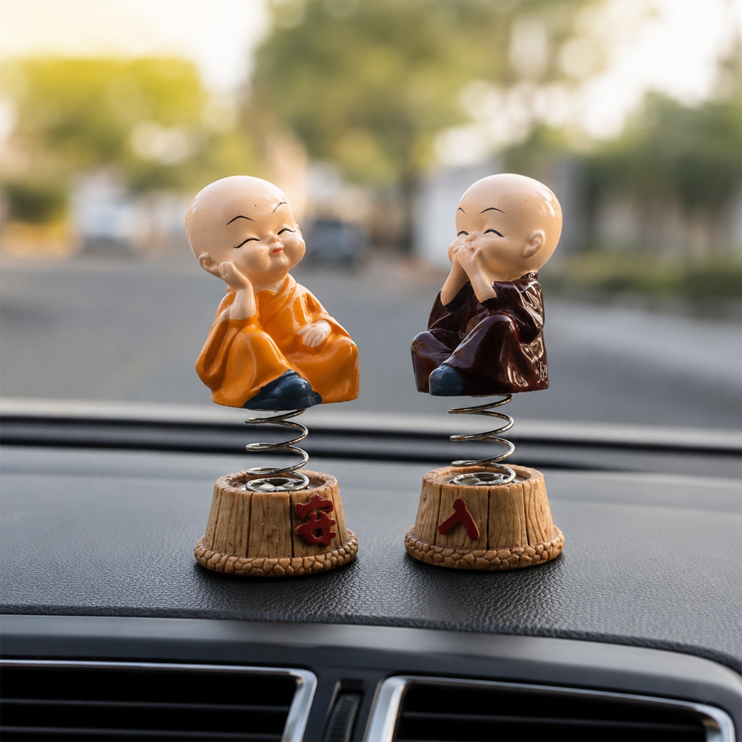 Baby monk Buddha spring bobblehead figurine set - image 4