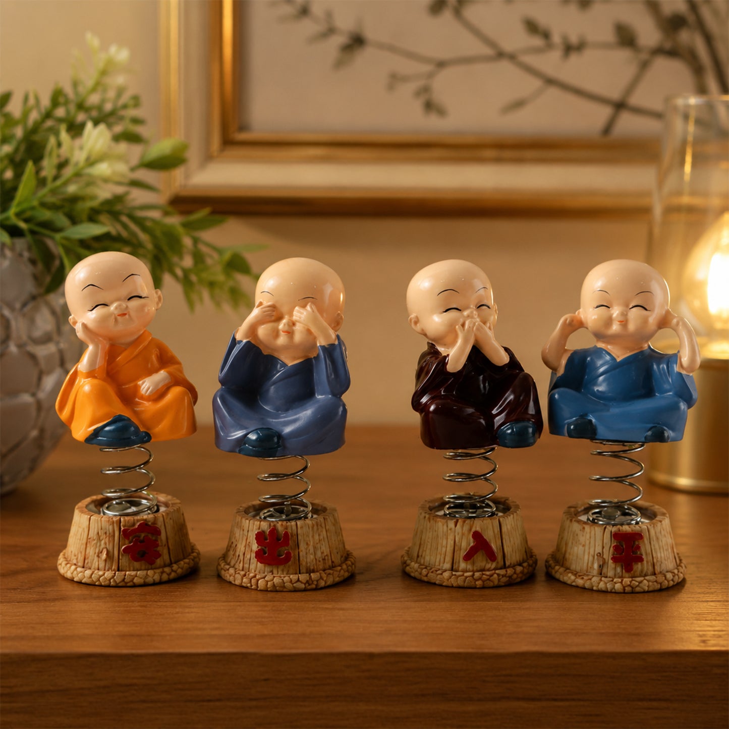 Baby monk Buddha spring bobblehead figurine set - image 6