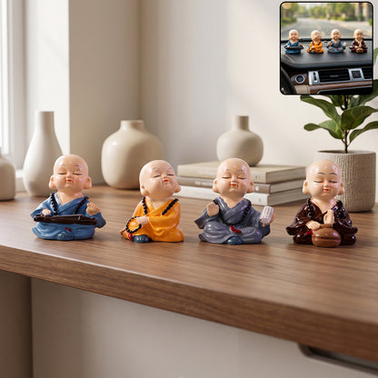 Little monk Buddha decorative statue set - image 1