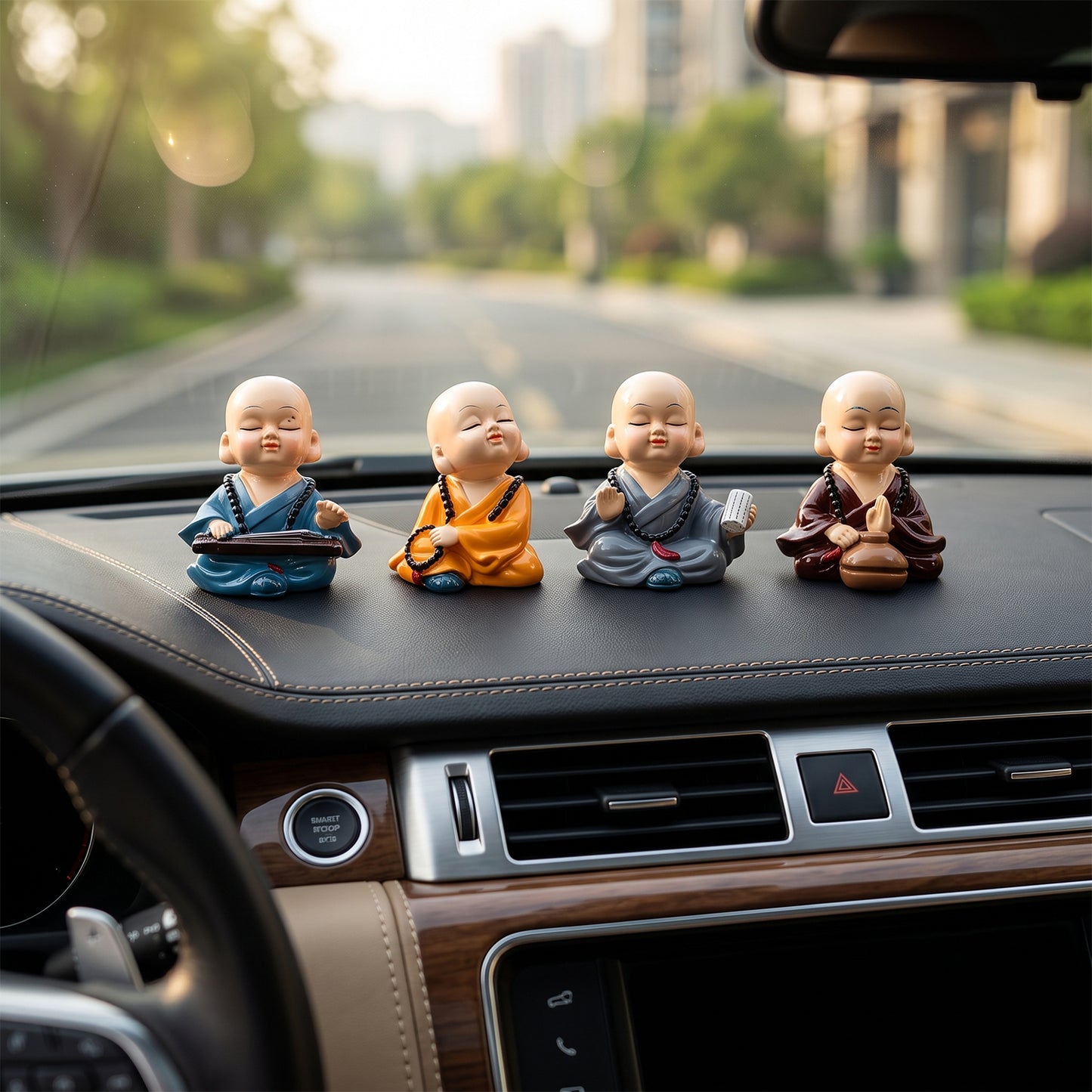 Little monk Buddha decorative statue set - image 4