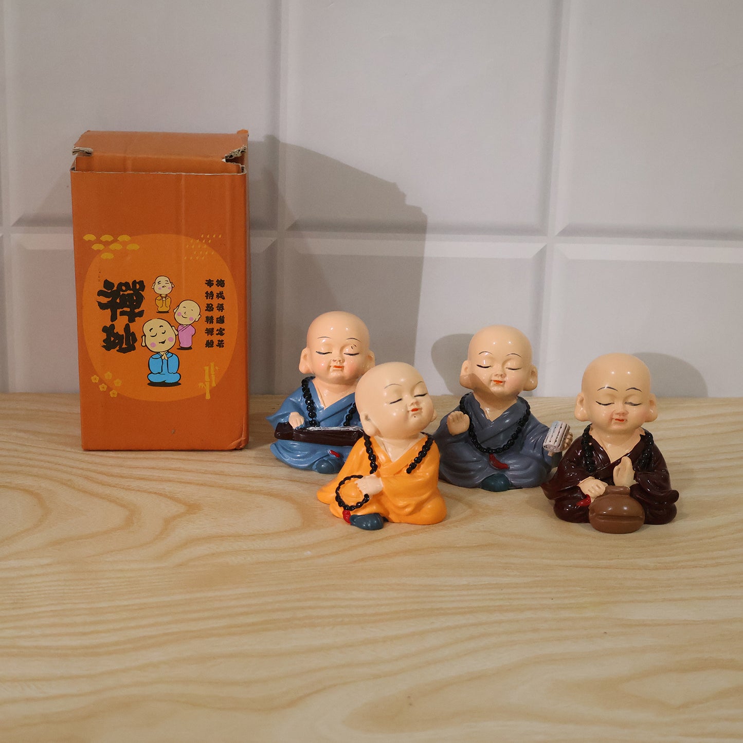 Little monk Buddha decorative statue set - image 9