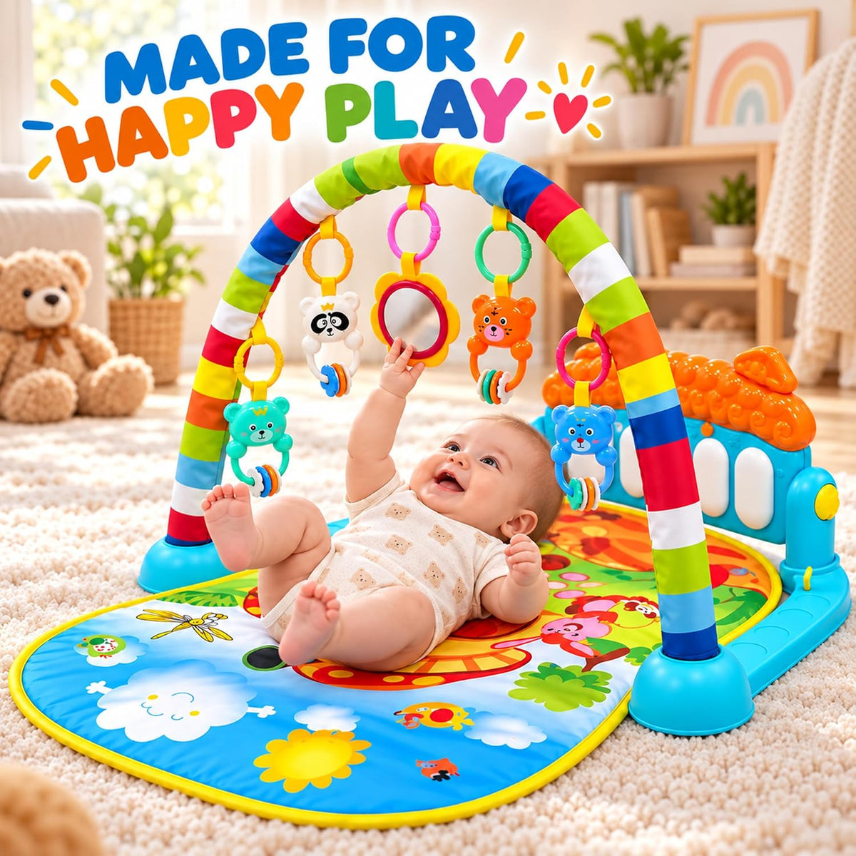 Baby piano activity play gym with hanging toys Baby_Piano_Play_Gym_02_Lifestyle
