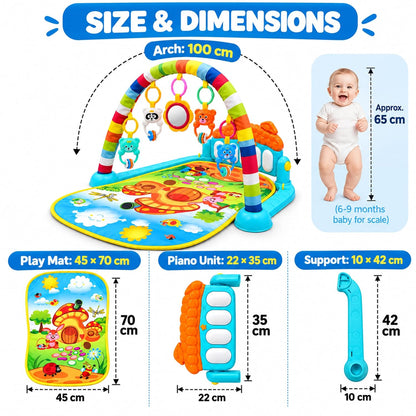Baby piano activity play gym with hanging toys Baby_Piano_Play_Gym_06_Dimensions