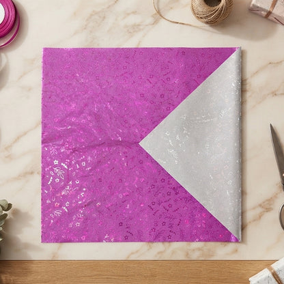 Purple and silver gift wrapping paper sheet