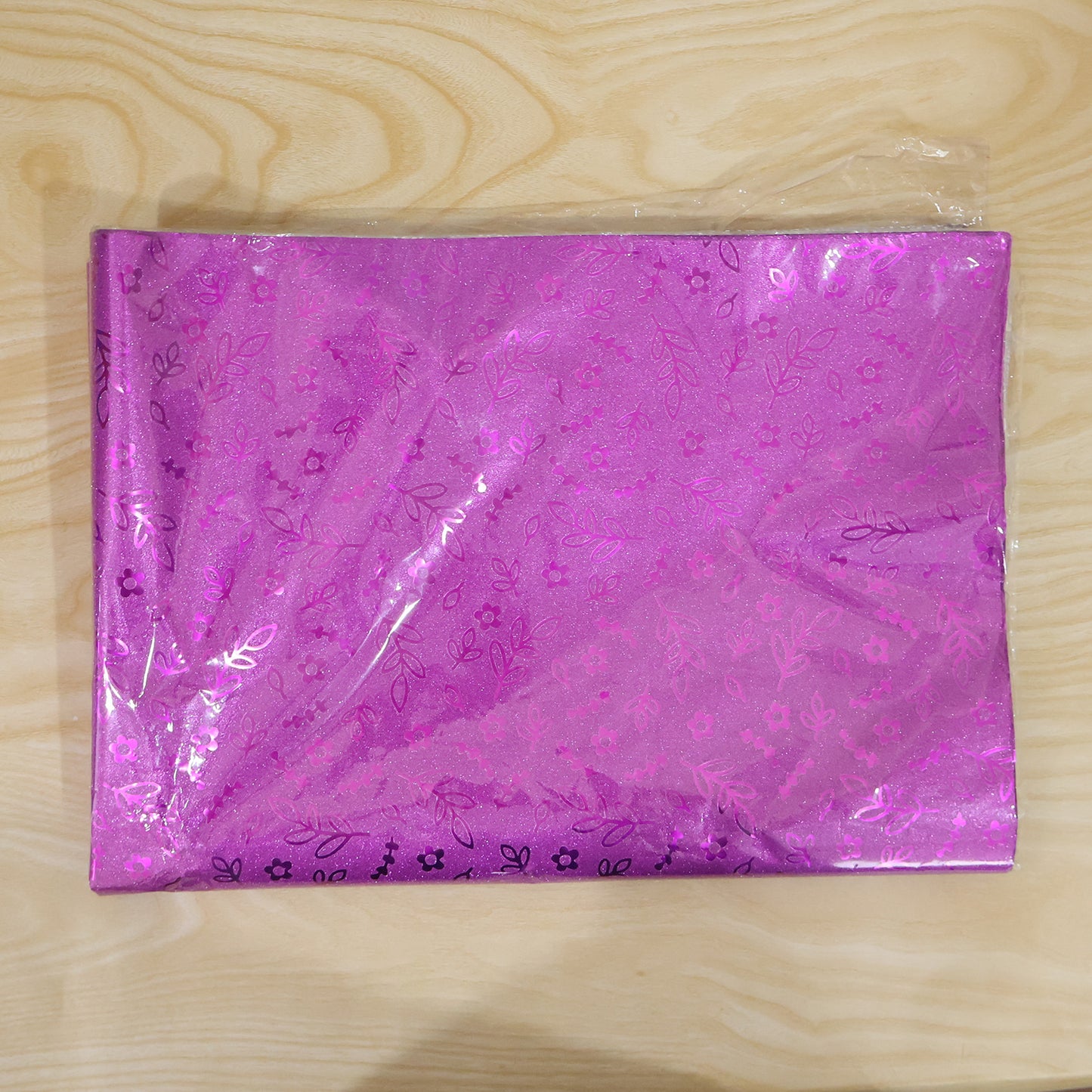 Actual gift wrapping paper plastic packing live photo