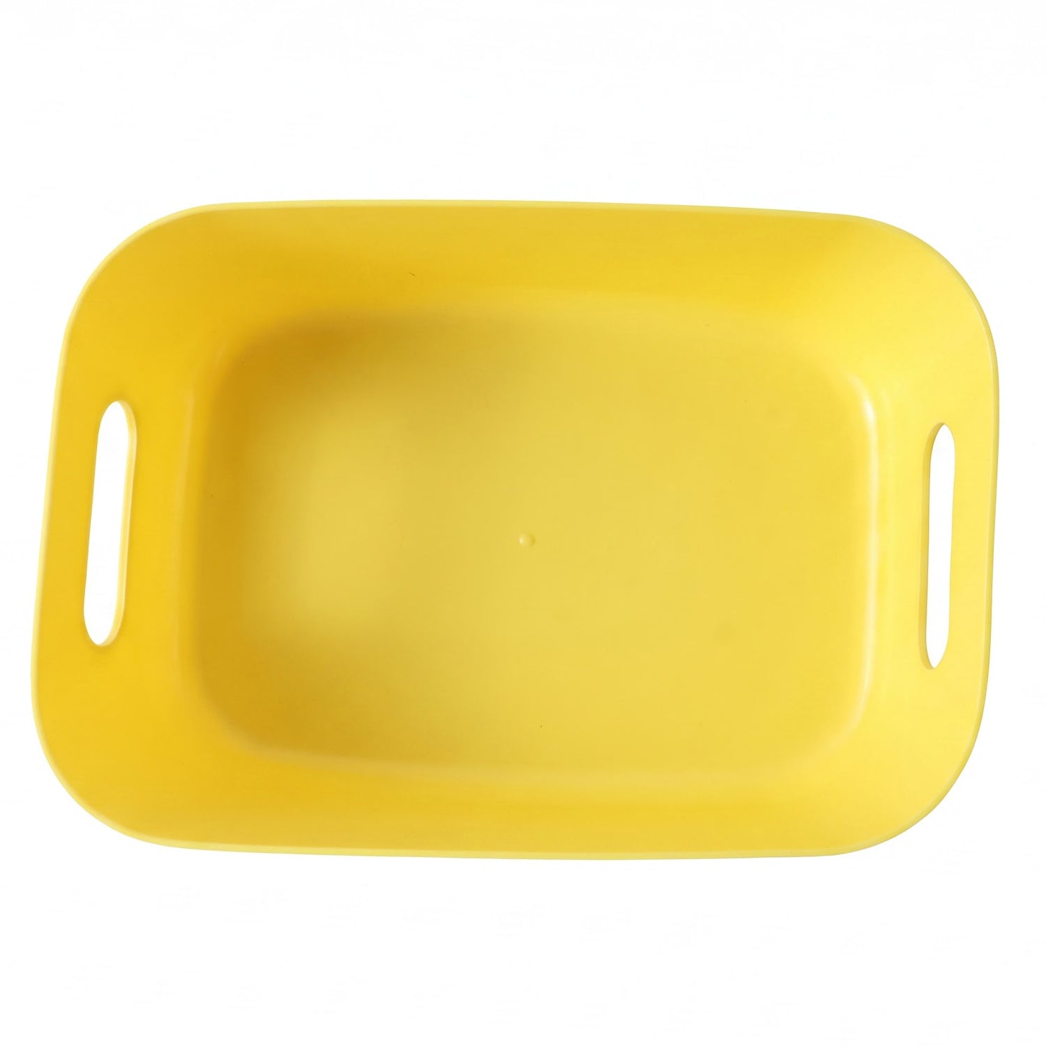 Plastic storage basket on white background