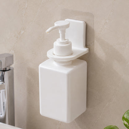 Wall holder supporting pump dispenser bottle