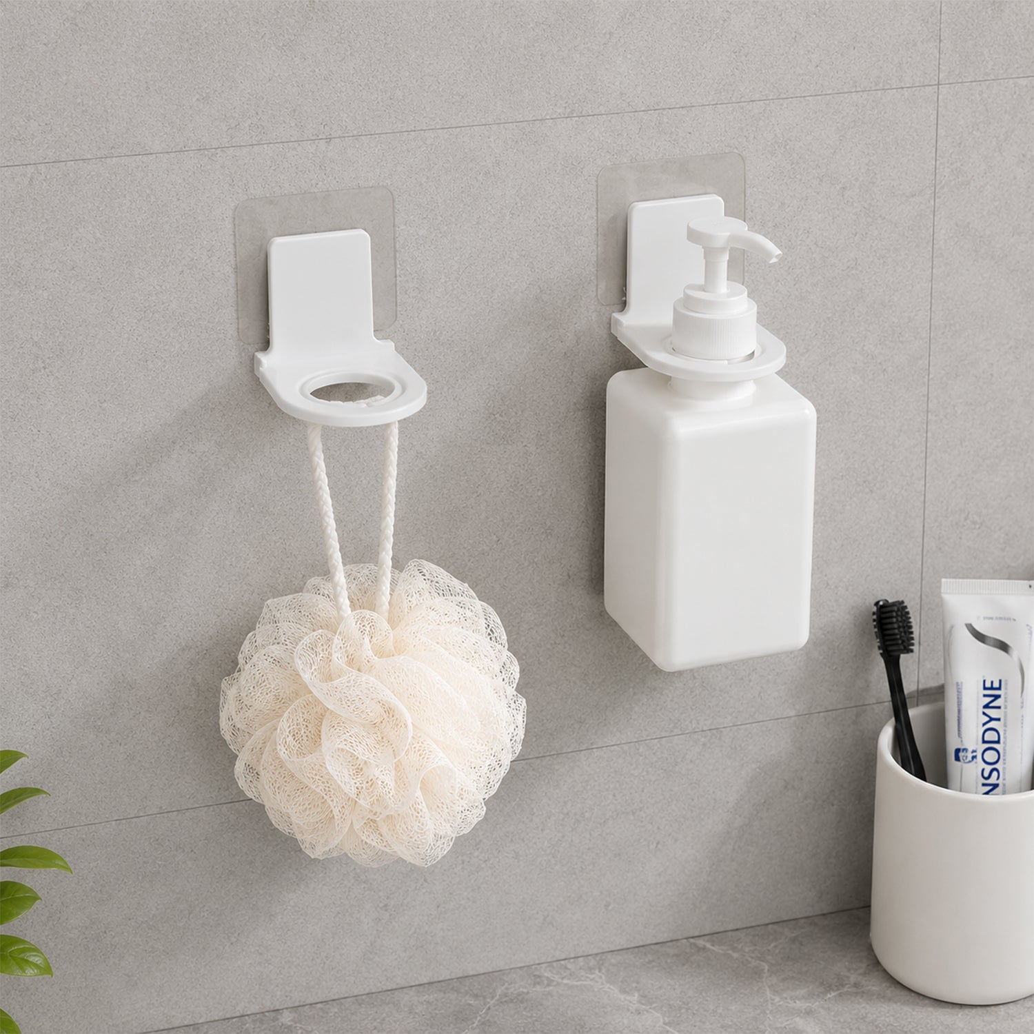 Bathroom bottle holder and hanging bath accessory