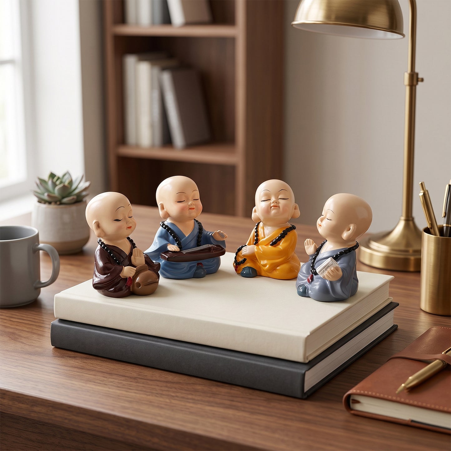 baby monk Buddha figurines office desk decor