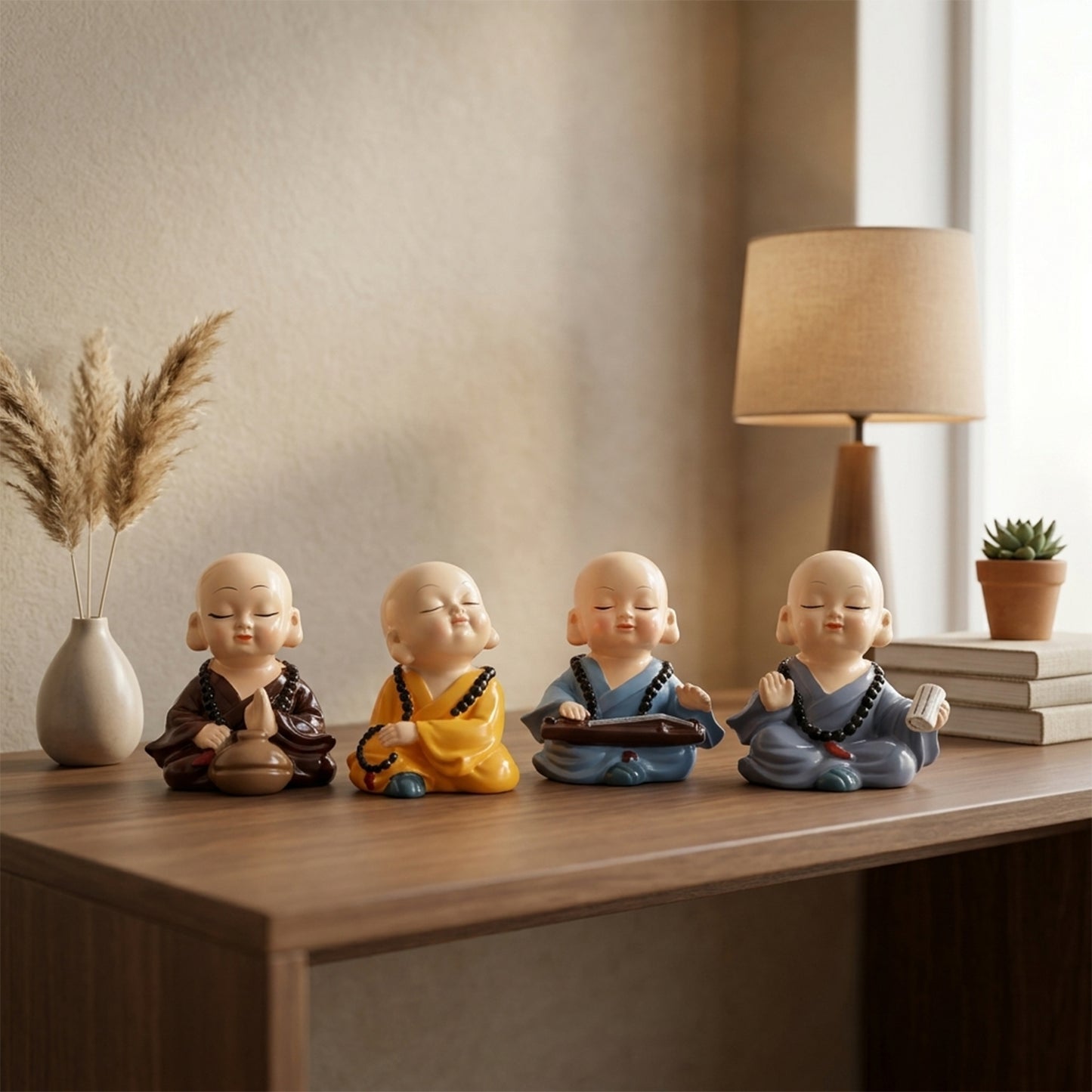baby monk Buddha set home decoration