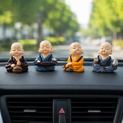 baby monk Buddha set car dashboard view