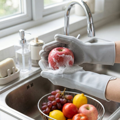 silicone cleaning gloves washing fruits