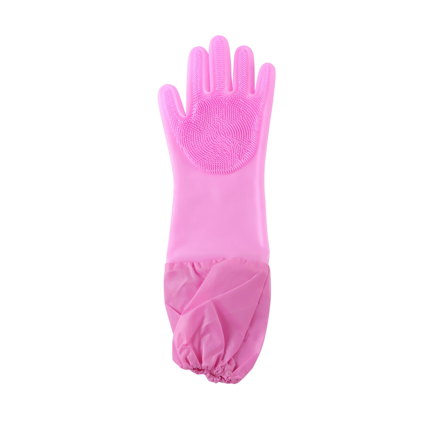 Silicone cleaning glove on white background