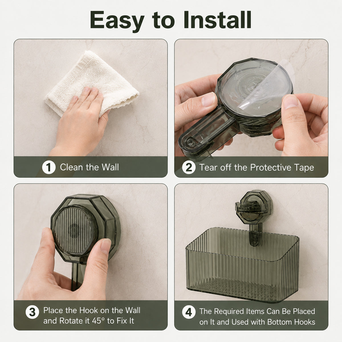 Easy installation storage basket