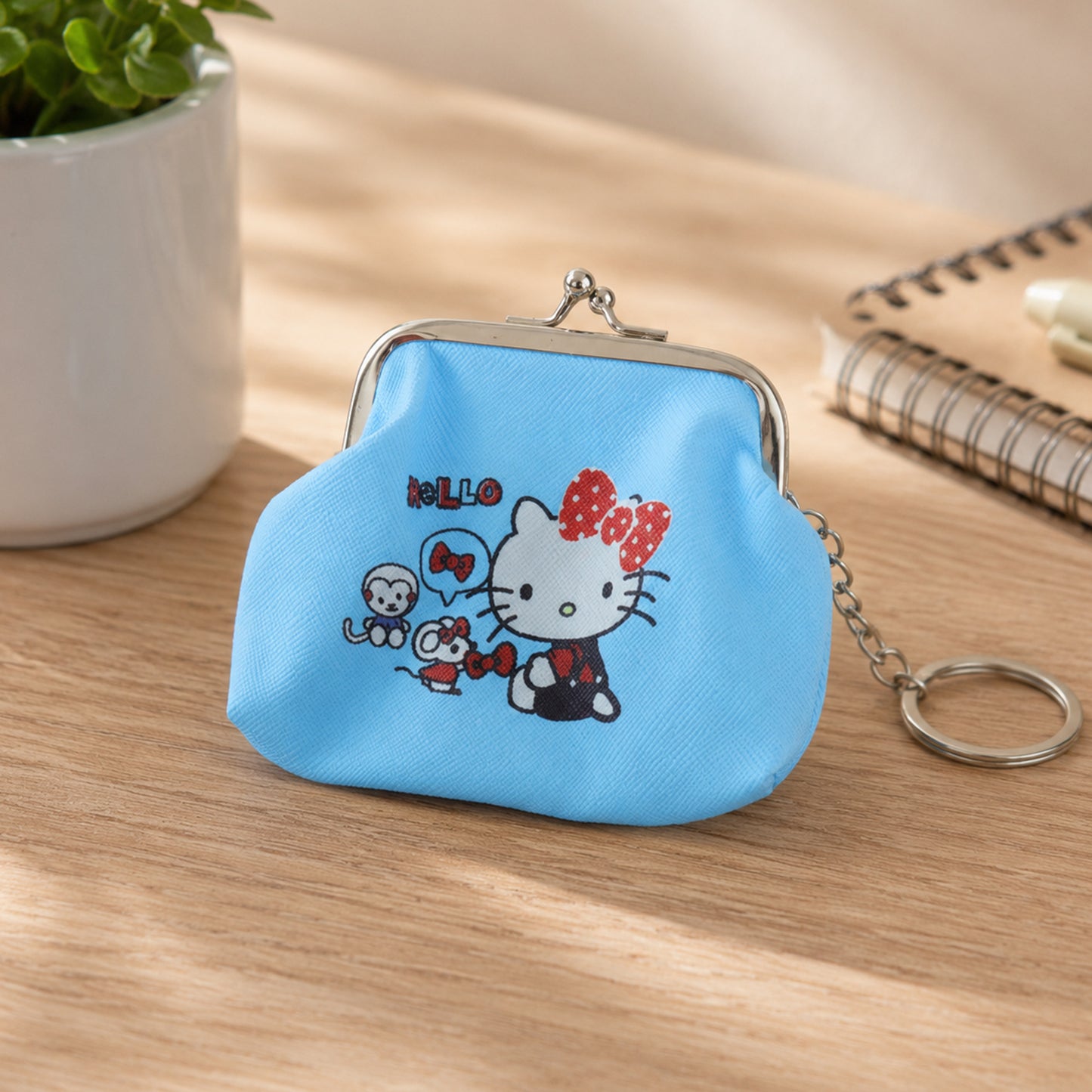 Cute mini cartoon coin purse keychain product view