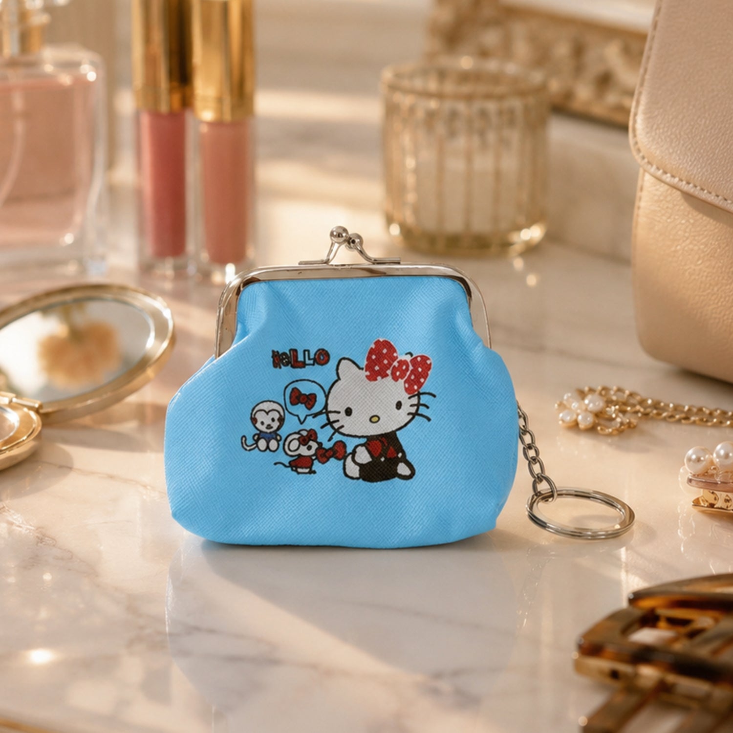 Mini coin wallet keychain for coins and small accessories