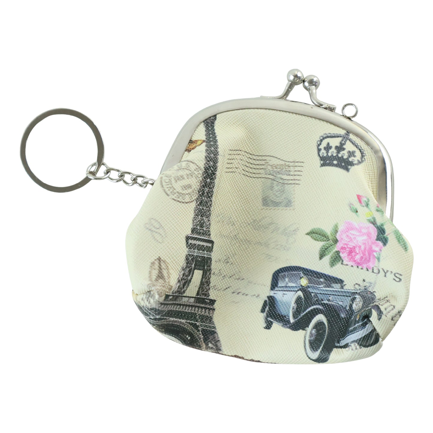 Mini canvas coin purse on white background