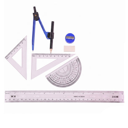 Geometry stationery set white background
