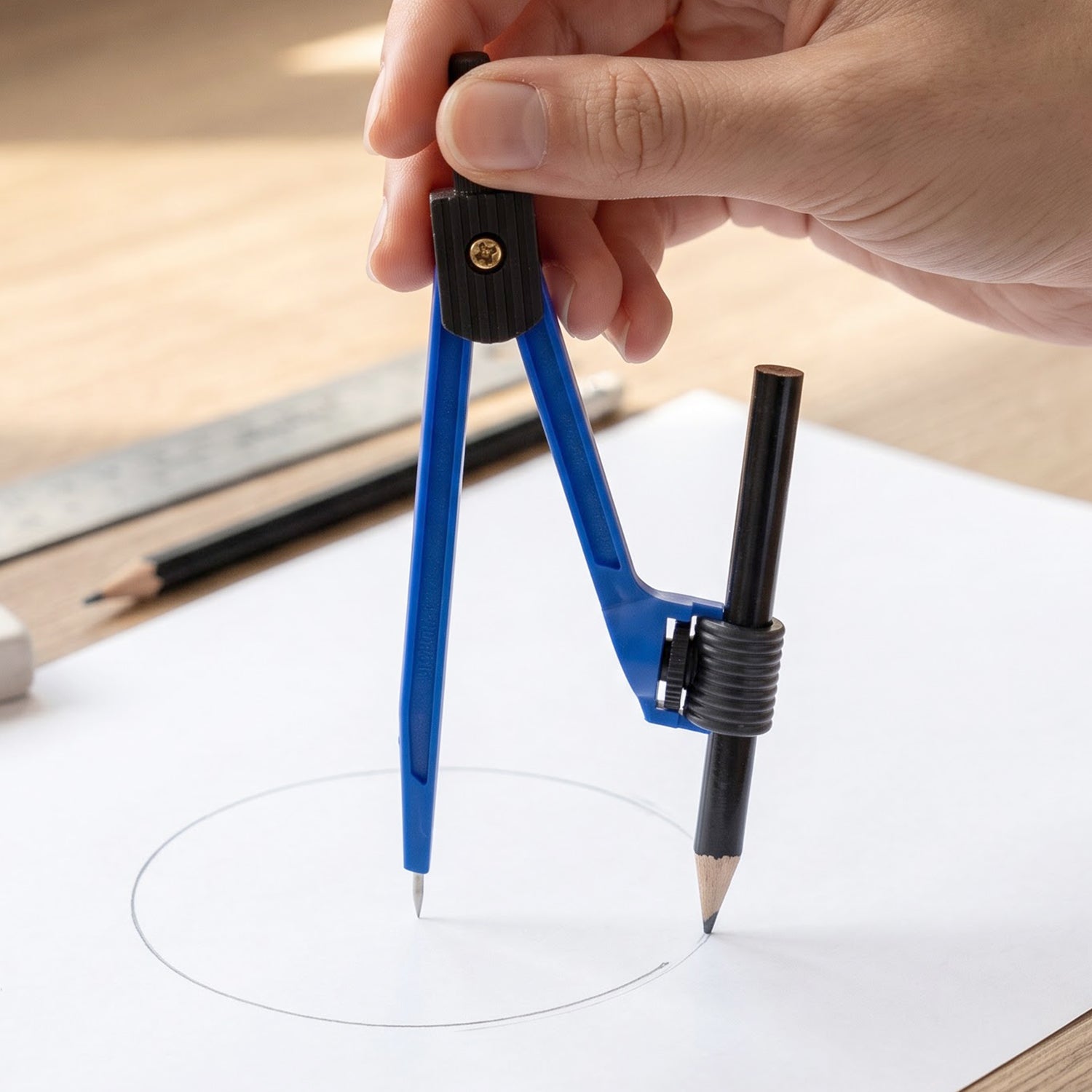 Stationery compass drawing tool close view