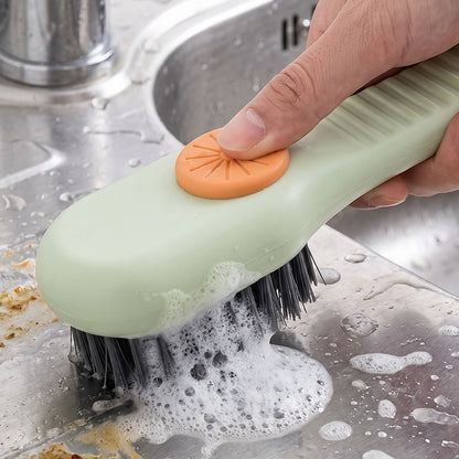 Push button soap dispensing brush detail