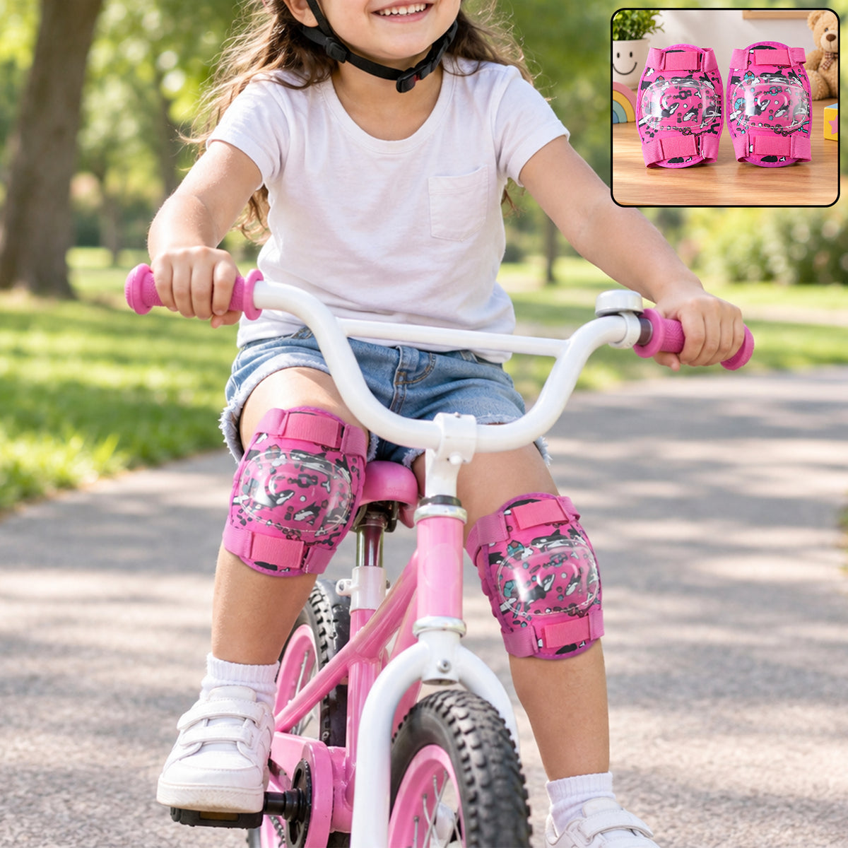 Adjustable kids knee protection pads cycling