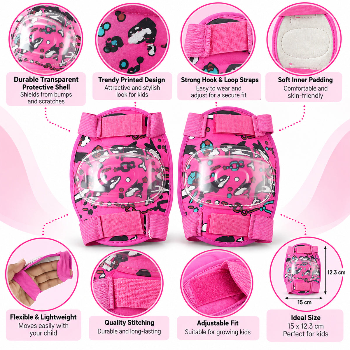 Kids knee pads white bg