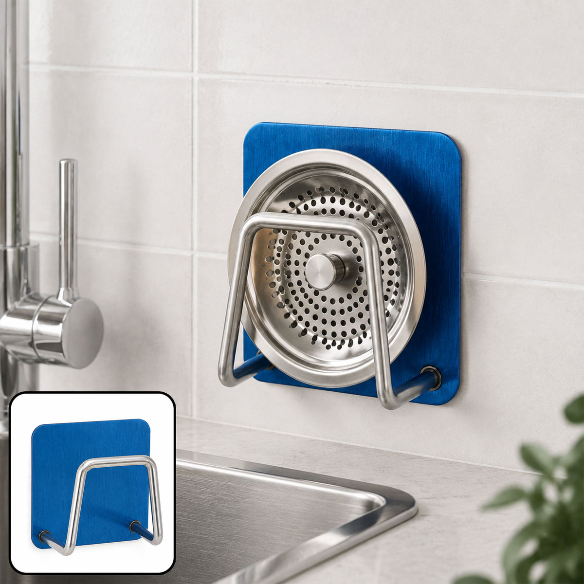 Adhesive sponge holder sink caddy product image 1