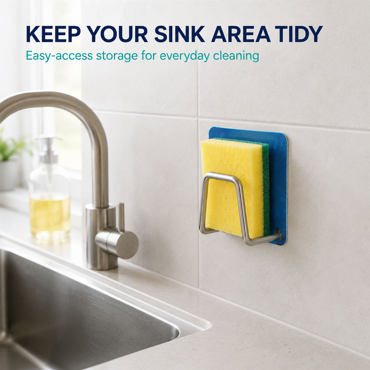 Adhesive sponge holder sink caddy product image 3