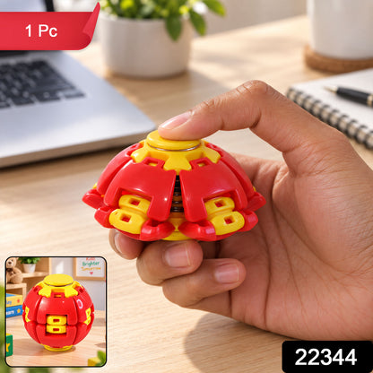 Transforming Spinner Flat Ball Toy with 360 Degree Spin for Kids and Desk Play