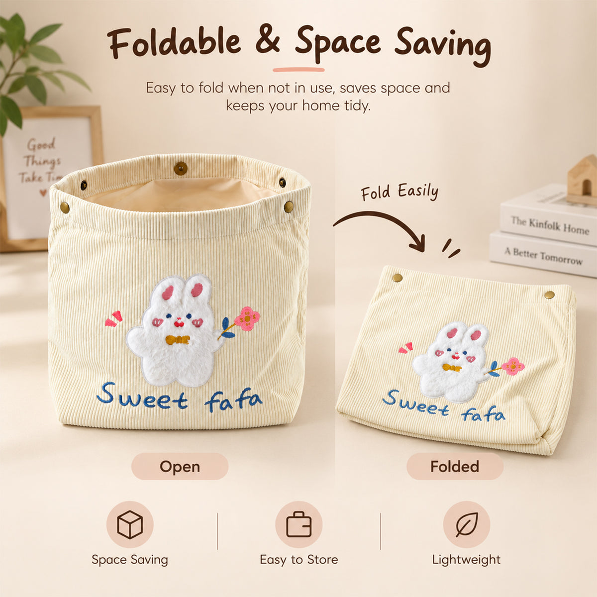 Foldable fabric storage basket product image 9