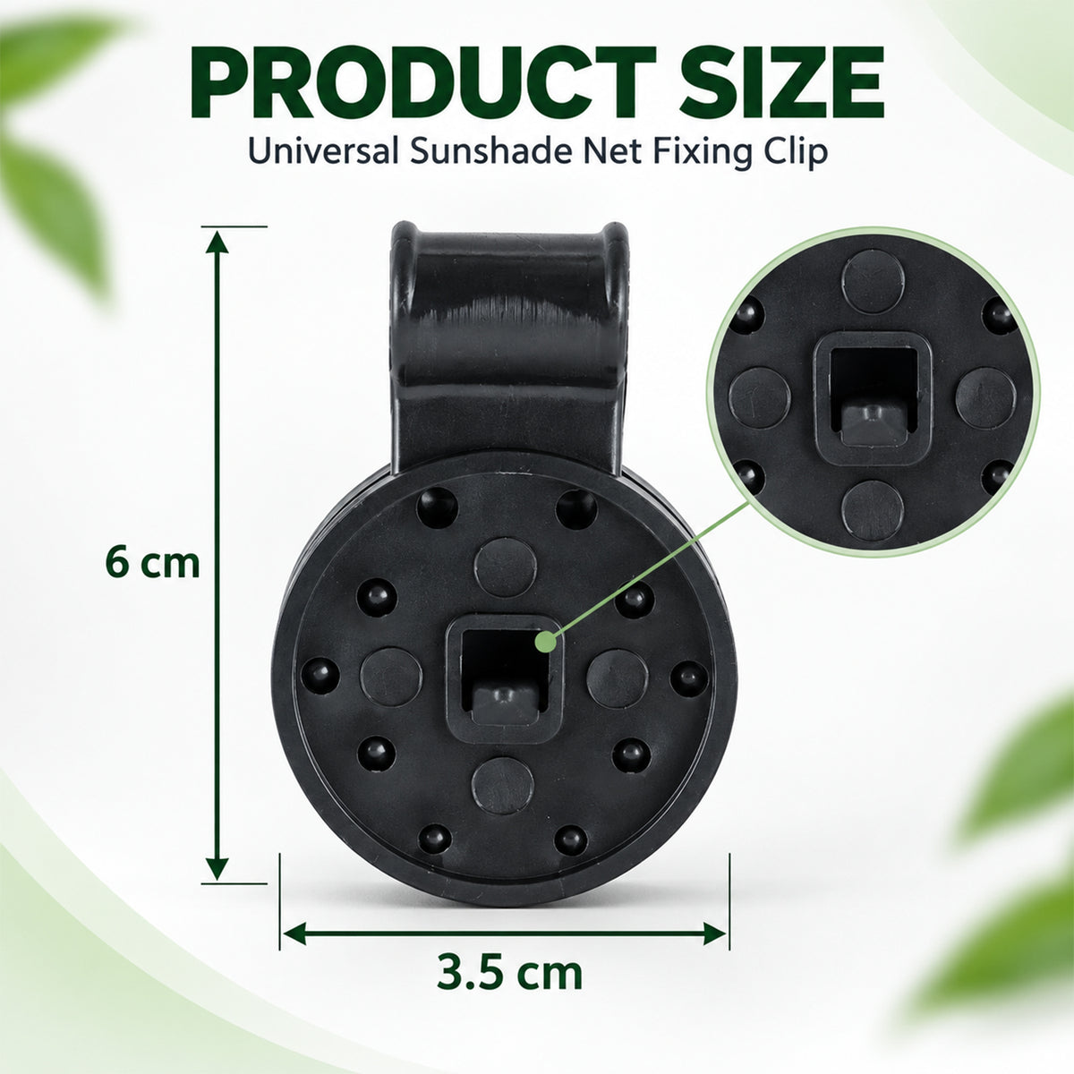 Shade cloth fixing clip dimensions 6 by 3.5 centimetres