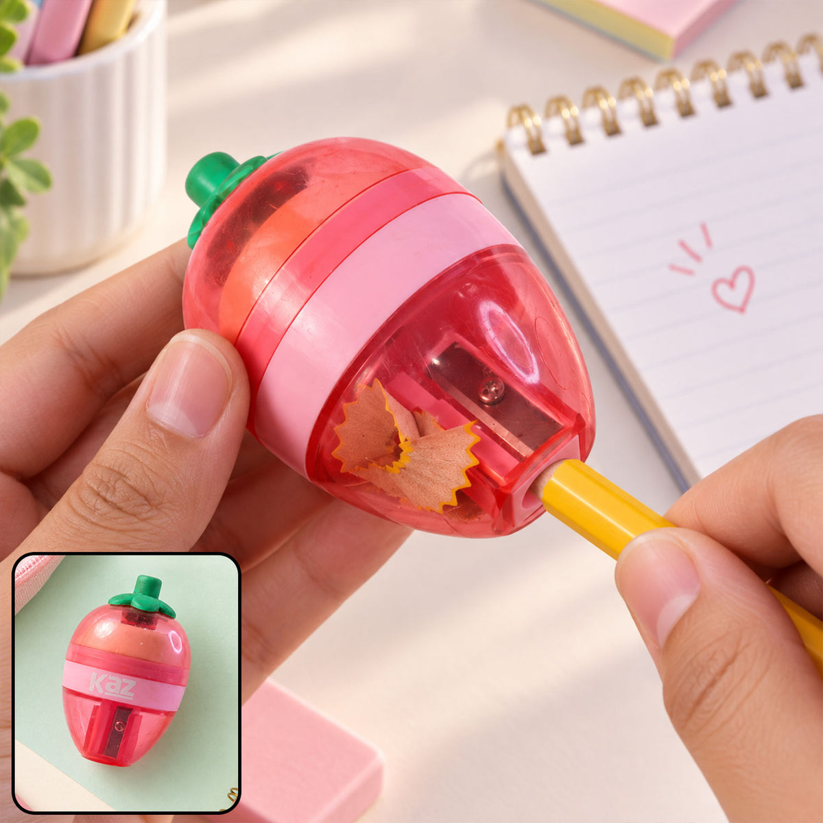 Strawberry manual pencil sharpener product image 1