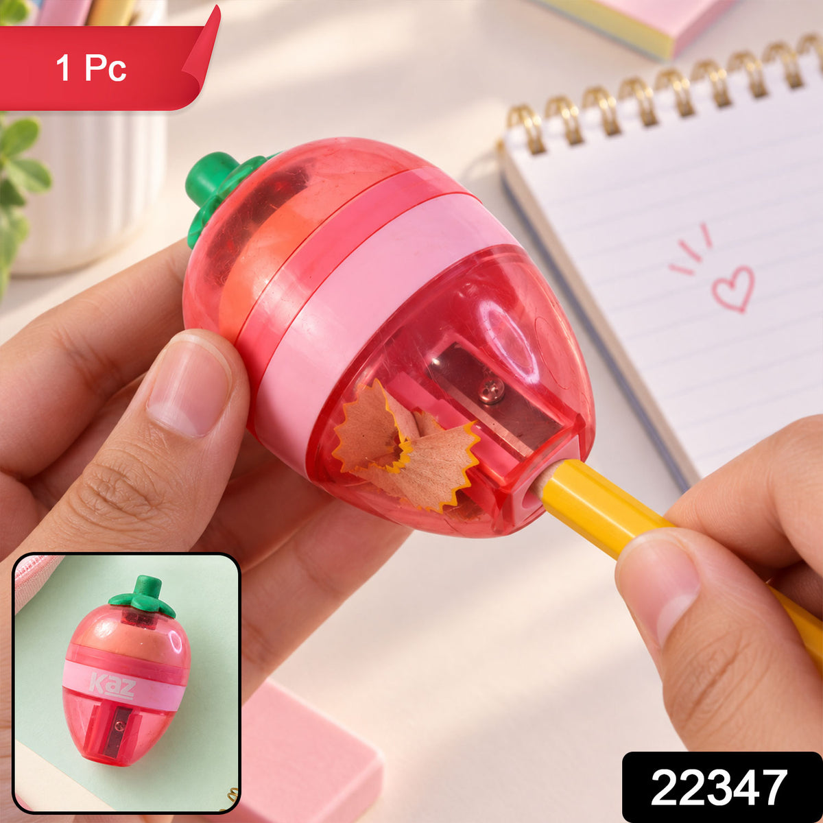 Strawberry manual pencil sharpener product image 2
