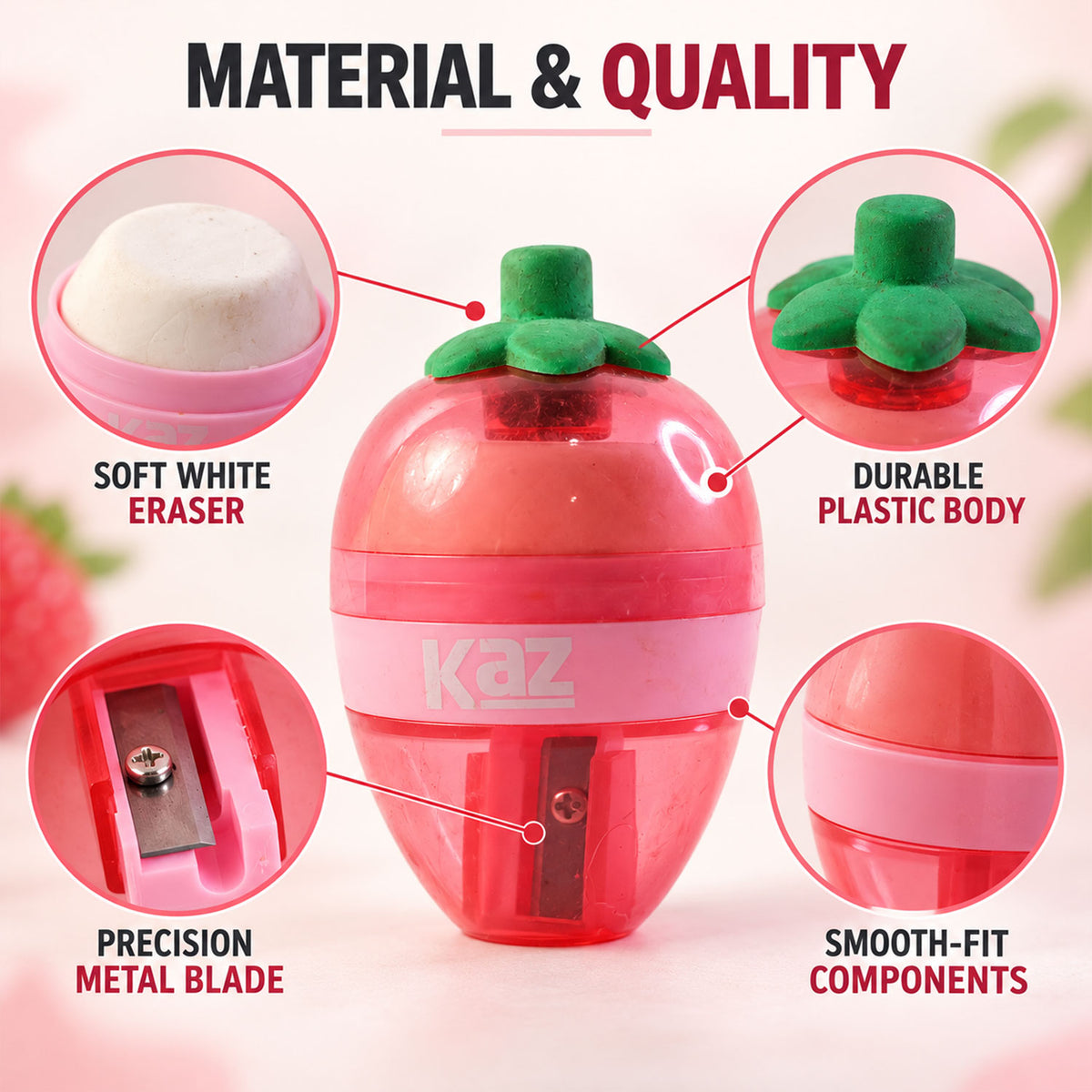 Strawberry manual pencil sharpener product image 4