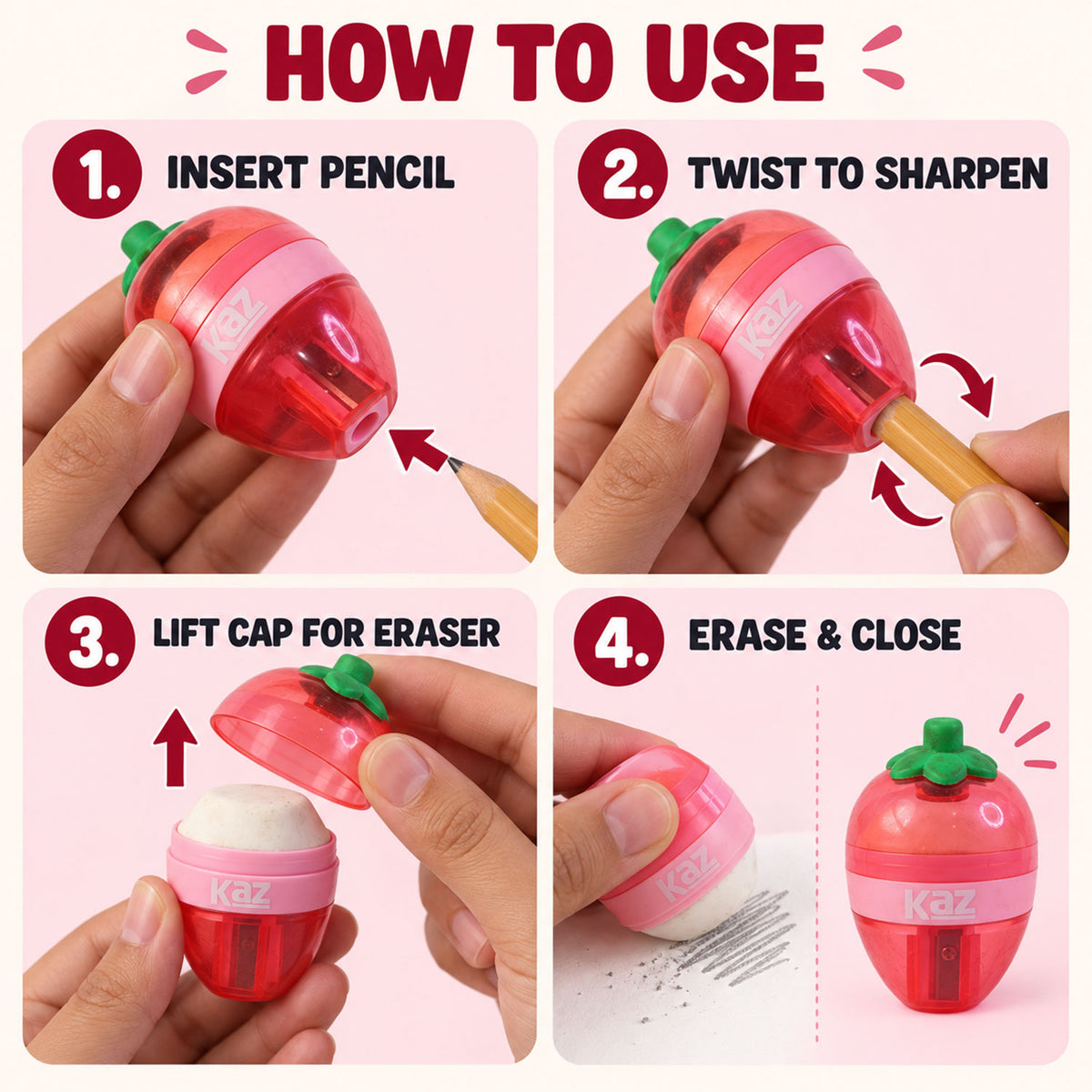 Strawberry manual pencil sharpener product image 8