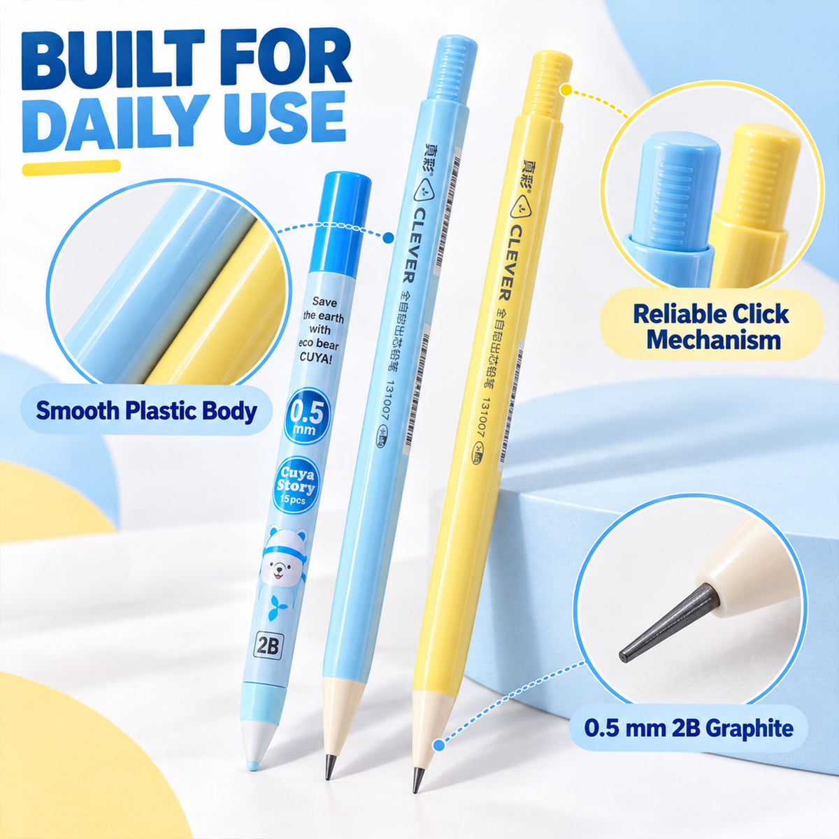 Retractable mechanical pencil set product image 4