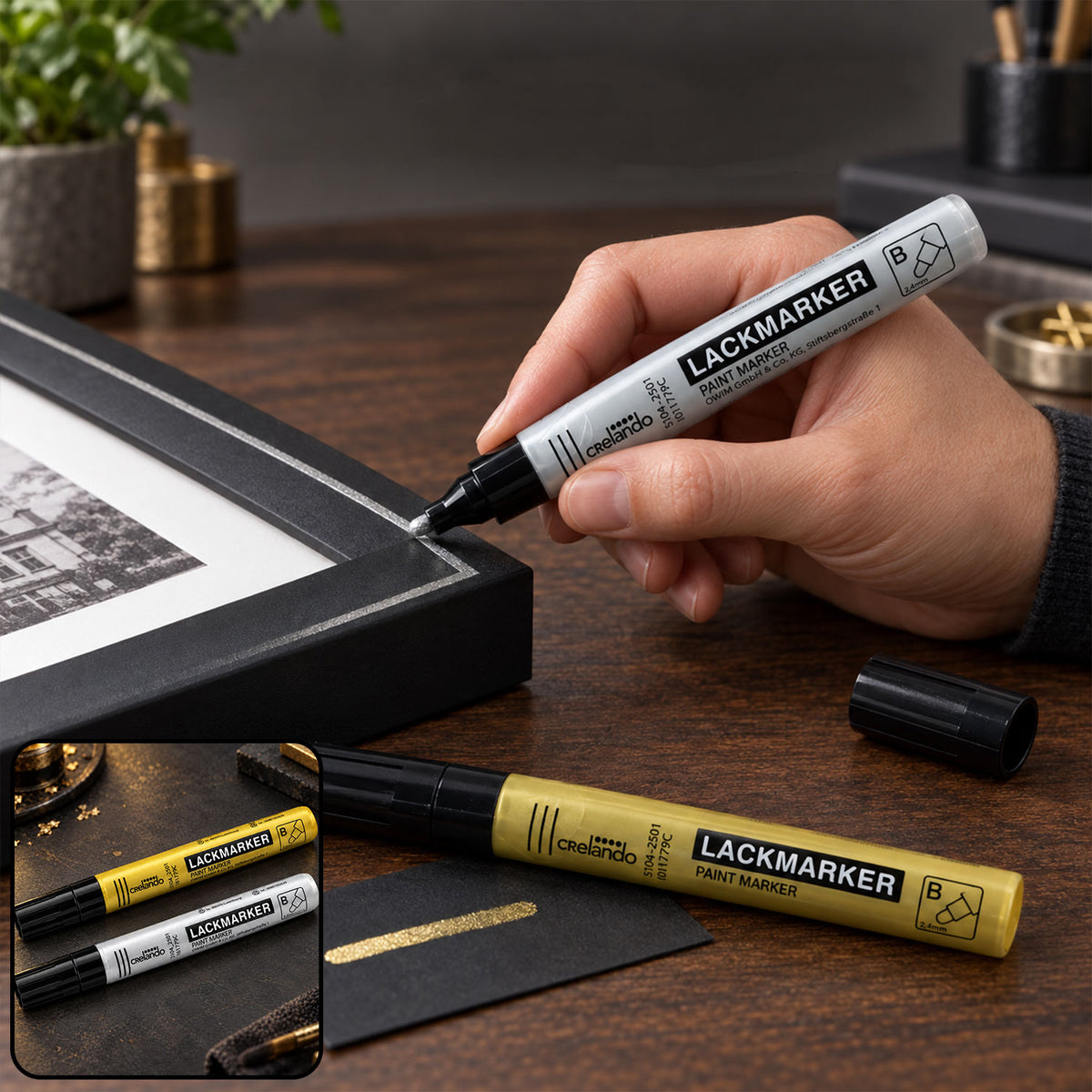 Metallic paint marker pen set DIY art