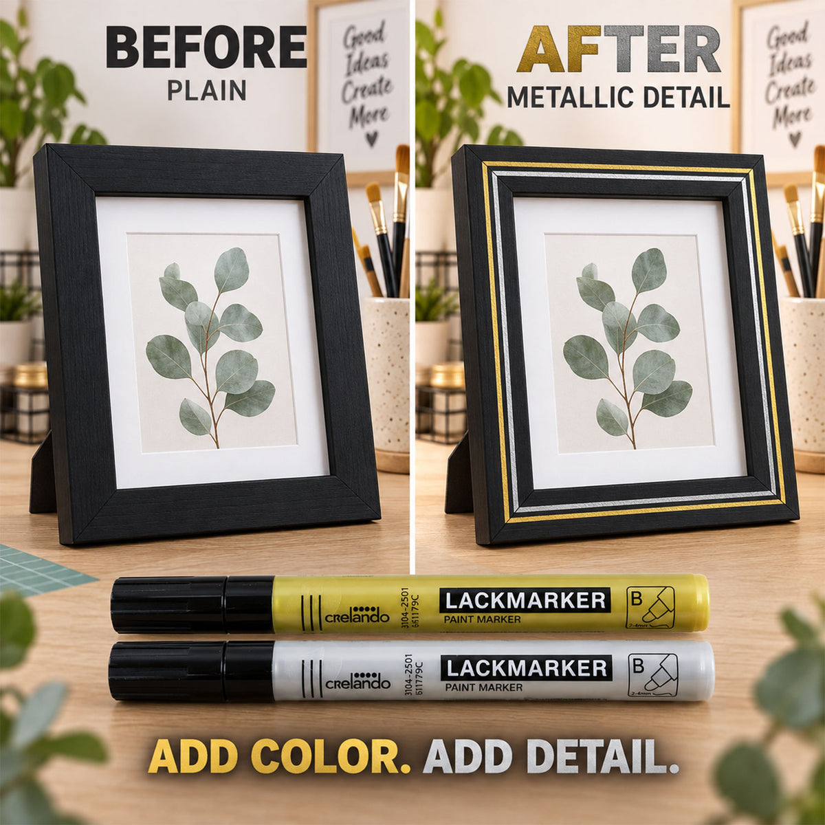 Metallic paint marker white bg