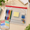 Reusable Transparent Zipper Storage Pouches for Stationery and Office Organizing