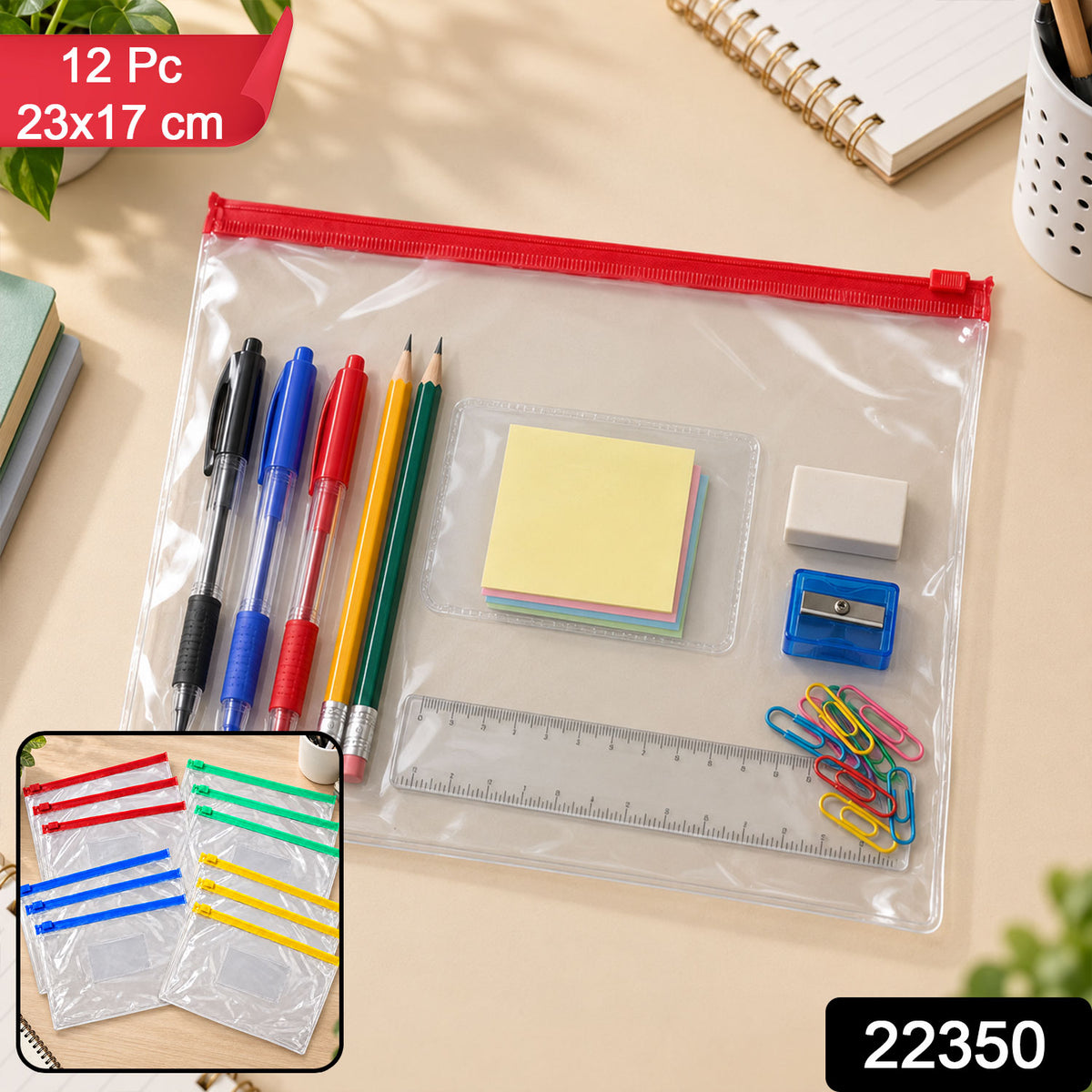 Transparent zipper storage pouch product image 2