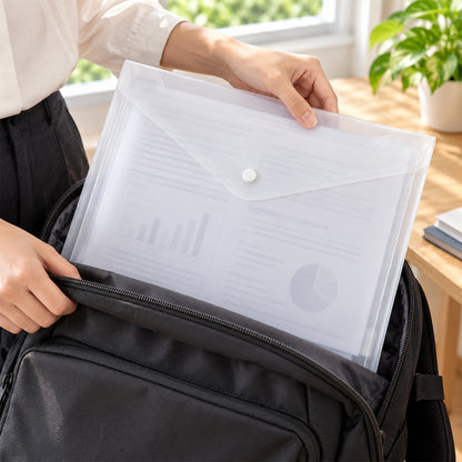 Plastic document file folder portable use