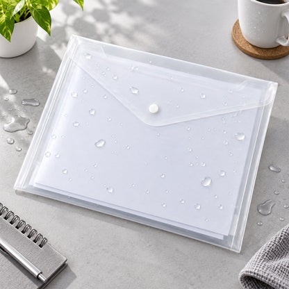 Plastic document file folder water resistant