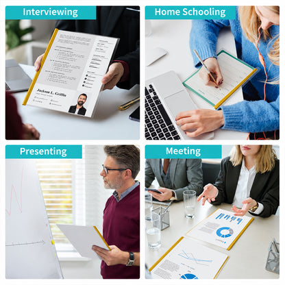Transparent sliding file folder for interviews study presentations and meetings