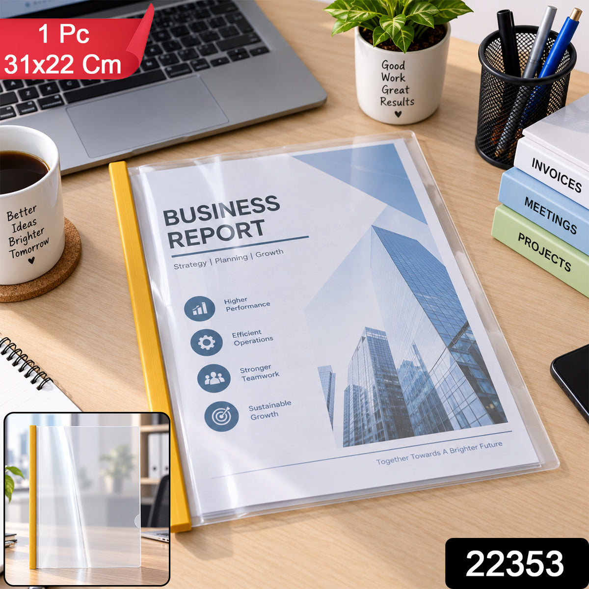 SKU 22353 transparent plastic sliding file folder