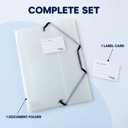 Transparent document folder complete set with label card
