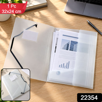SKU 22354 transparent plastic file folder with elastic band
