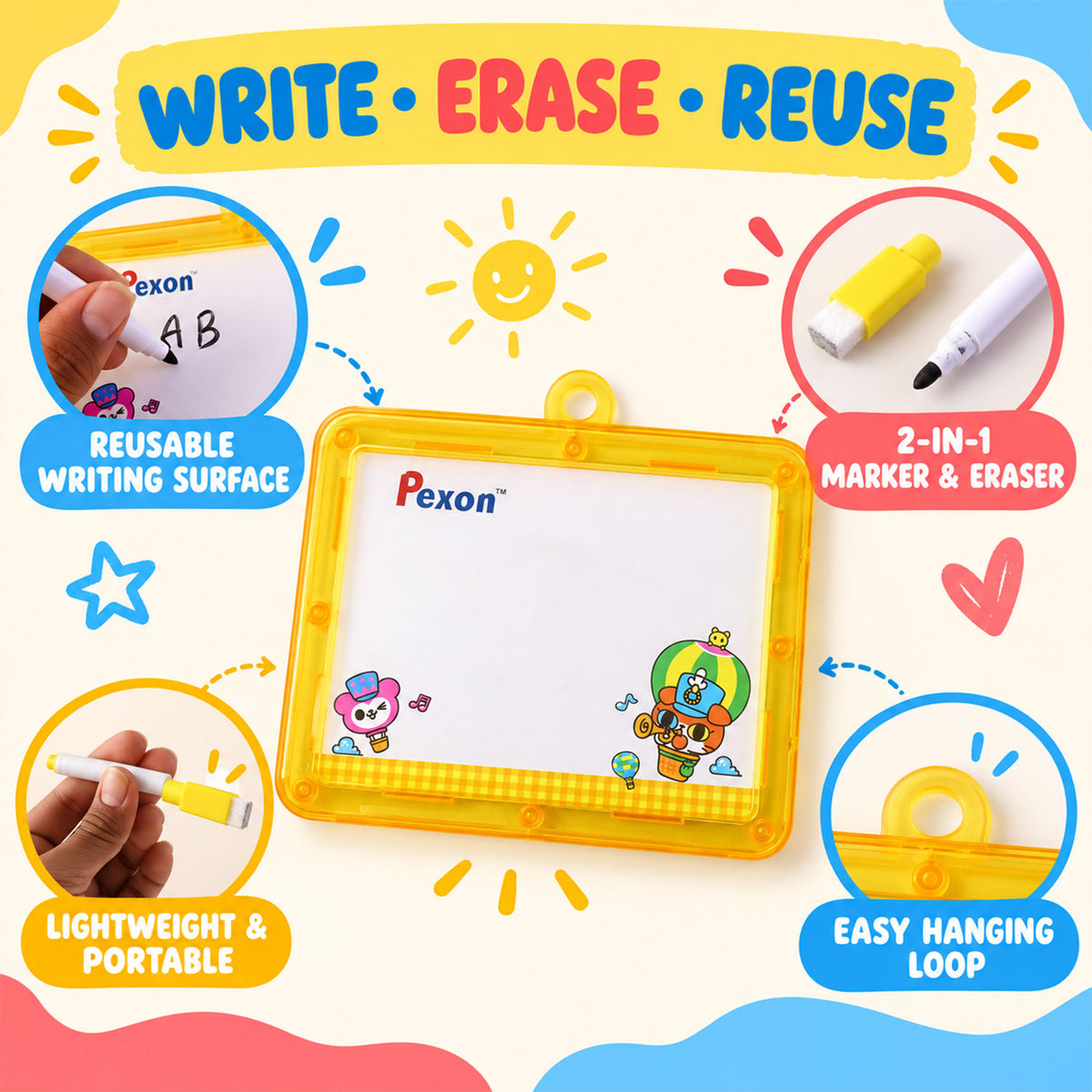 Reusable kids writing and drawing slate - view 4