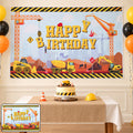 Construction Theme Happy Birthday Backdrop Curtain for Kids Parties (150x100 Cm)
