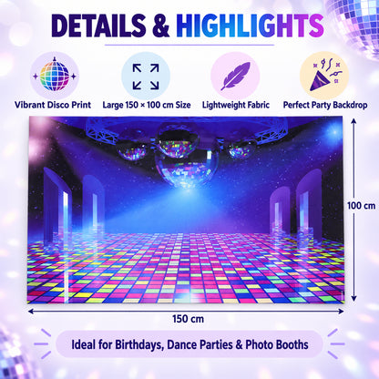 Disco backdrop curtain white bg